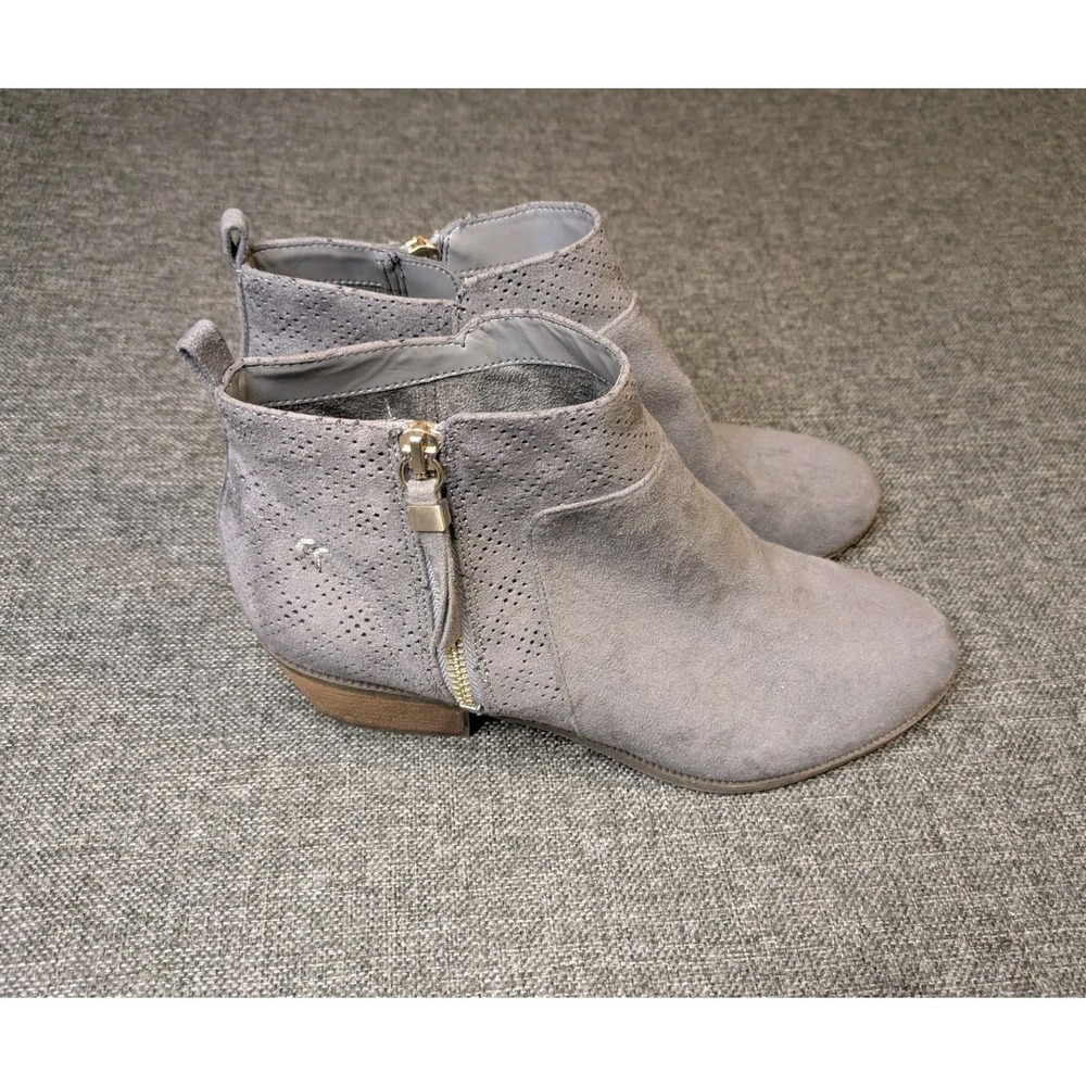 DR. SCHOLL'S Women's Dark Shadow Grey Brianna Zip Boots Block-Heel Booties 10 M